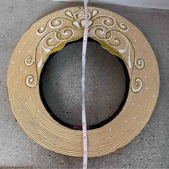 Gold White Glitter Design Vietnamese Khăn Đóng Traditional Headdress Crown - Picture 9 of 9